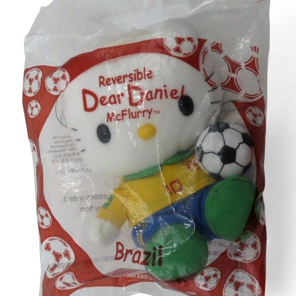 DEAR DANIEL Reversible McFlurry Brazil Soccer Plush Toy 2002 In Original Packagi - Picture 2 of 9